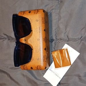 AUTHENTIC MCM SUNGLASSES BLACK AND BLUE LOGO
